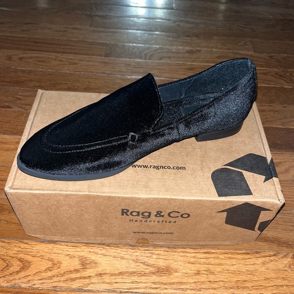 Rag & Co Black Luxe Lap Moc Toe Flat Women’s Size 8 Handcrafted - Picture 2 of 13